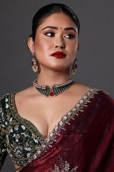Luxurious Ruby Center Choker Necklace