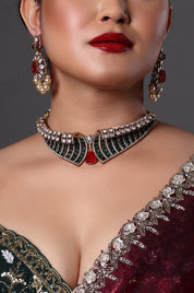 Luxurious Ruby Center Choker Necklace