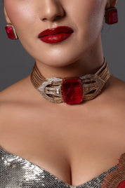 Luxurious Ruby Center Choker