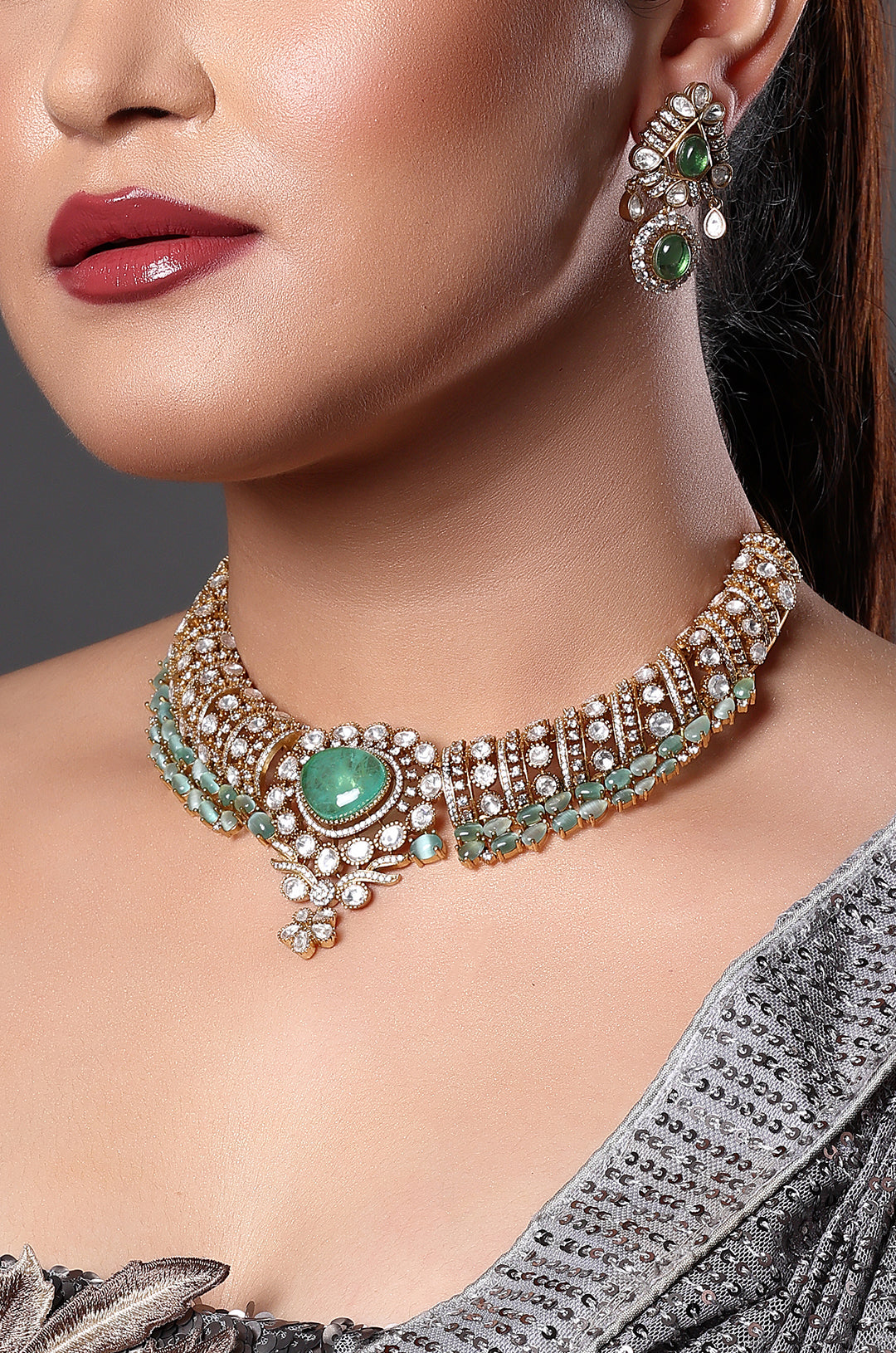Opulent Kundan & American Diamond Choker Set