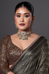 Antique Kundan Choker with Green Drops