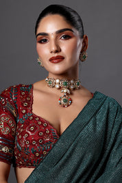 Multicolor Kundan Choker with Pendant Drop