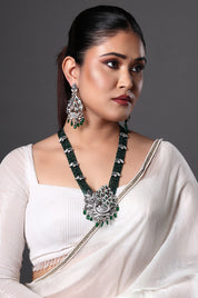 Peacock-Inspired Emerald Necklace Set