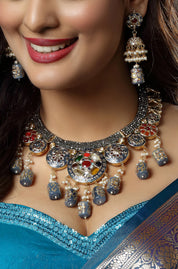 Indigo Rainbow Mosaic Ensemble Necklace