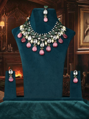 Moissanite Kundan Necklace in Victorian Polish