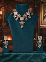 Royal Pink Flower Victorian Neckpiece