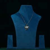 Gold Plated Blue Turkish Eye Pendant Necklace