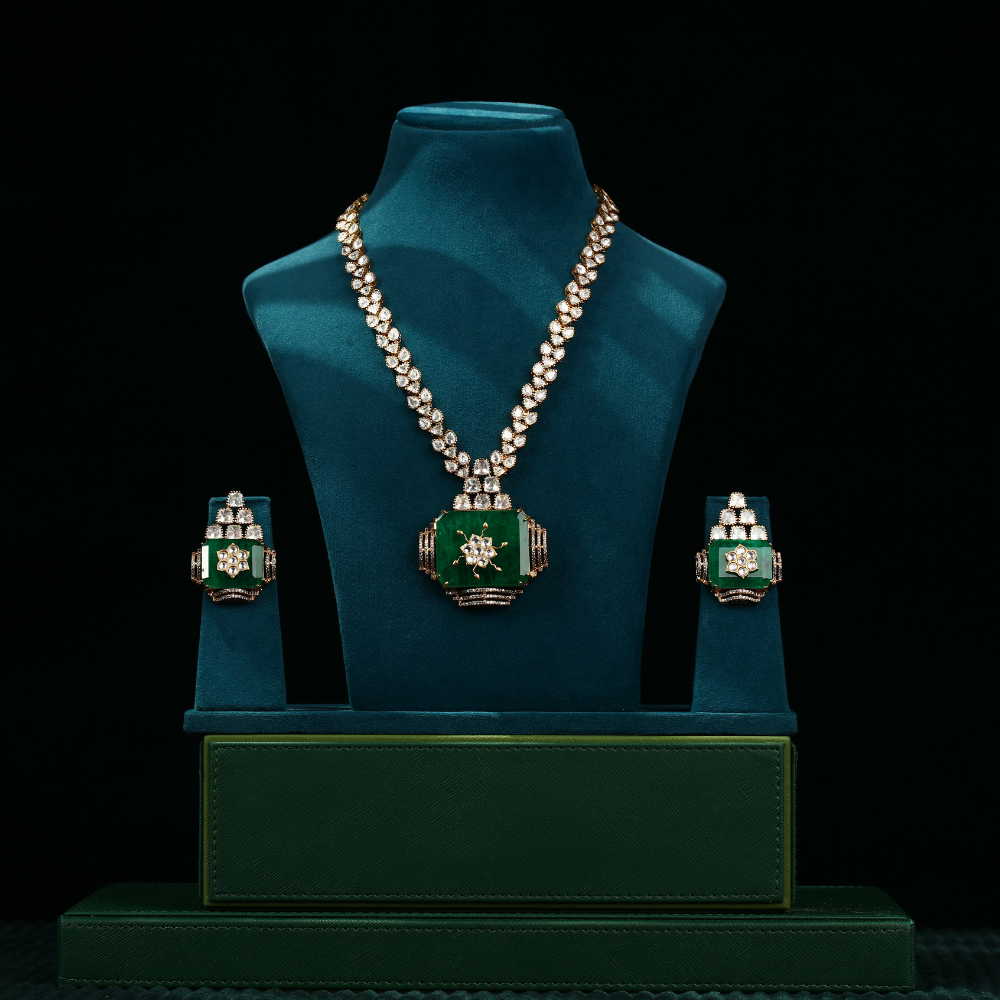 Reception Style Large Pendant Necklace Set