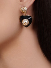 Heart Earrings with Pearl