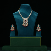 Designer Peacock Style Diamond Necklace Set