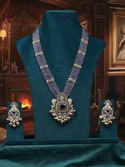 CZ Bandhai Necklace With Rhodium Plating