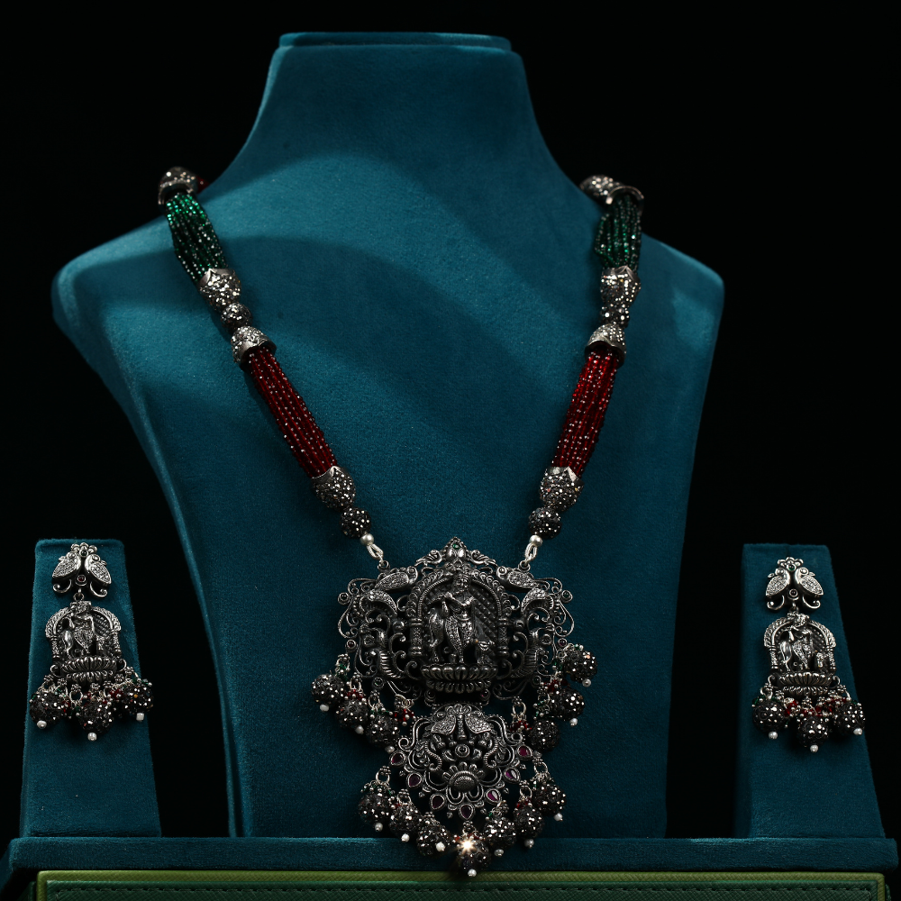 Kanha Ji Oxidized Necklace Set