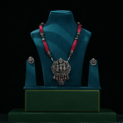 Jagannath Temple Oxidized Necklace Set