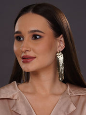 Crystal Skinny Long Dangler Earrings