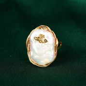 Baroque Freshwater Pearl Bee Ring