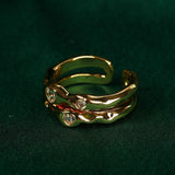 Sterling Gold Twist Open Finger Ring