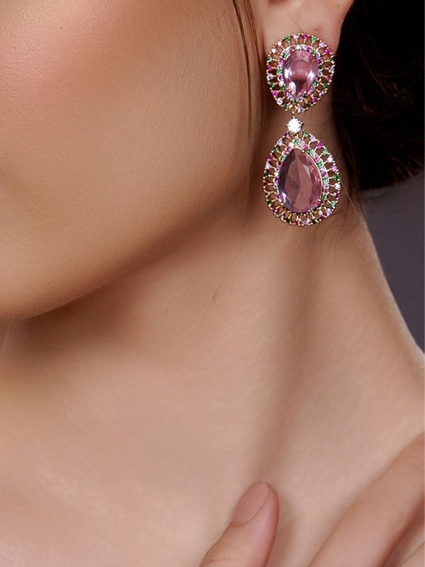 Pink Cubic Zircon Earring