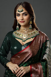 Bridal Emerald Meenakari Ensemble Choker Necklace