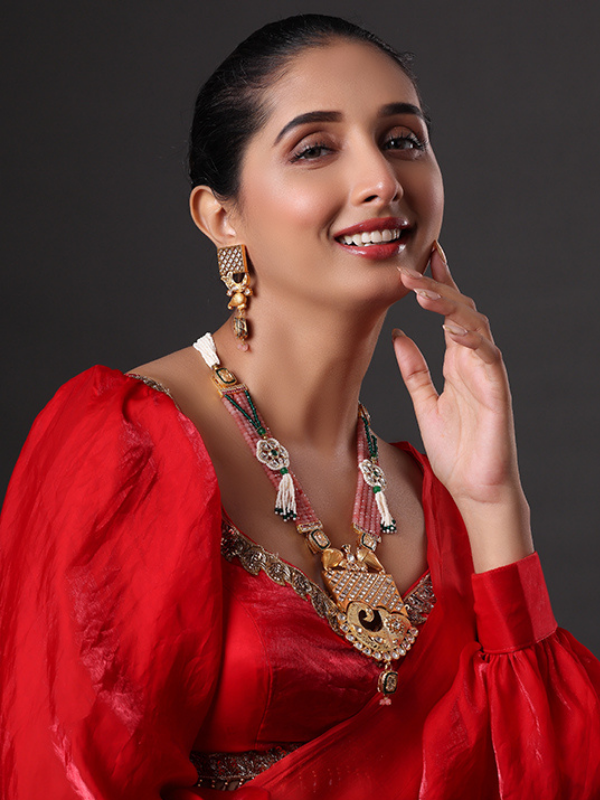 Designer Gold Plated Royal Kundan & Pendant Necklace