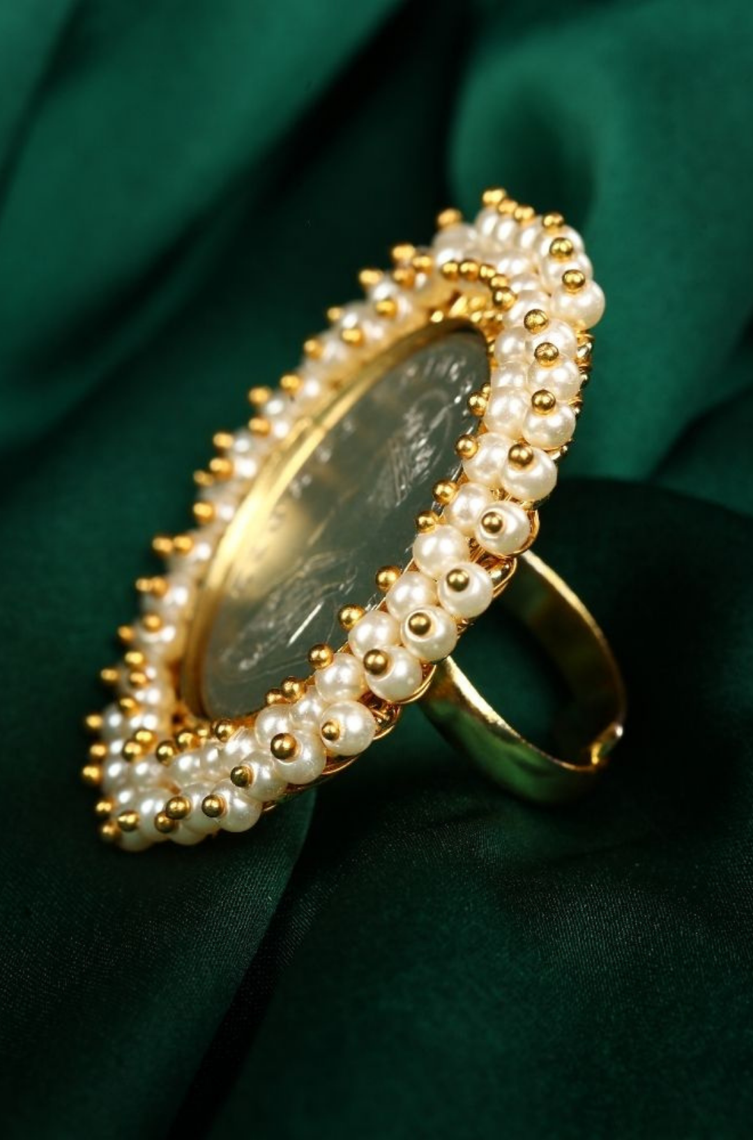Antique Persian Coin Oxidized Finger Ring