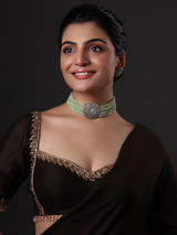 Beaded Choker with Elegant Diamond Center piece (Copy)