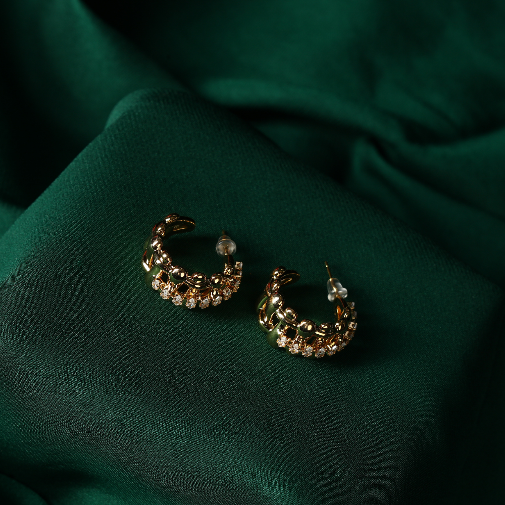 Gold Plated Half Hooped Earring