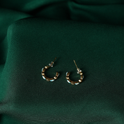 Evil Eye Half Hoop Earring