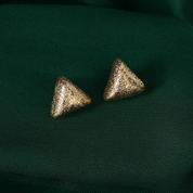 Textured Triangle Gold Stud Earring