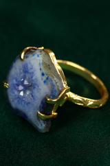 Big Amethyst White Baroque Pearl Finger Ring