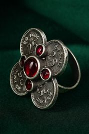 Oxidised Plated Pota Stone Rings