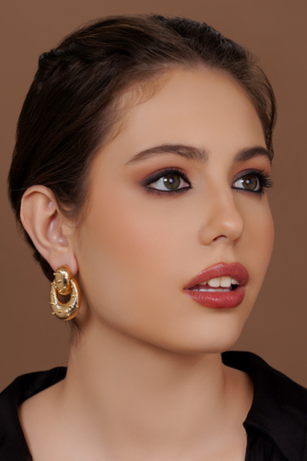 Stylish Gold Plated Hoop Earrings