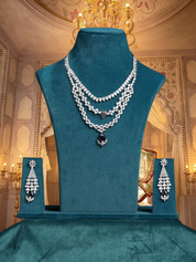 Silver-Plated American Diamond-Studded Necklace
