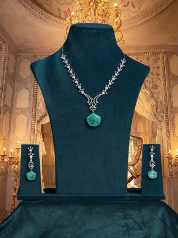 CZ Aquamarine Necklace
