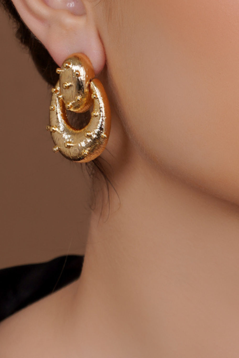 Stylish Gold Plated Hoop Earrings