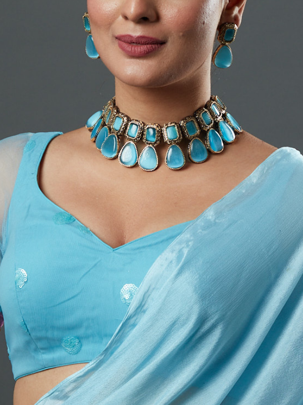 Gold-Plated Kundan-Studded Necklace