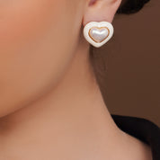 Chic Heart Shaped Pearl Stud