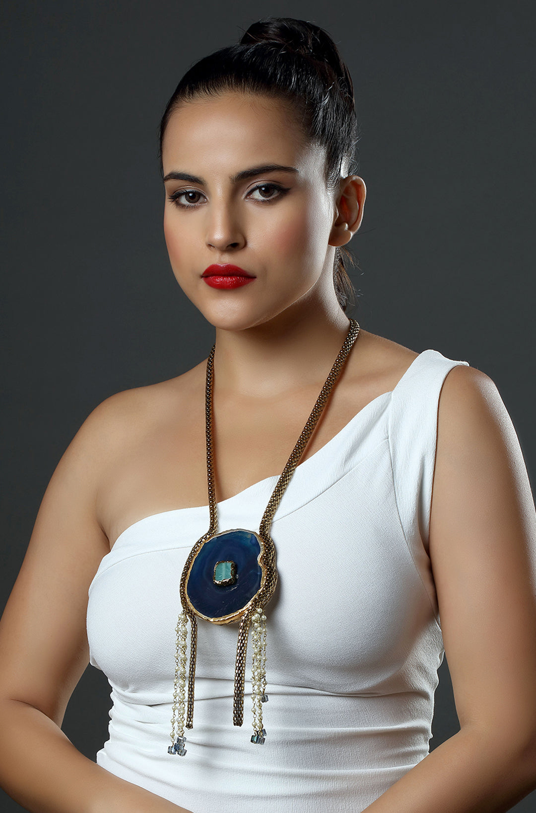 Deep Blue Horizon Pendant Necklace