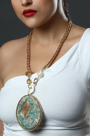 Artisanal Aqua Necklace