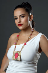 The Fuchsia Square Necklace