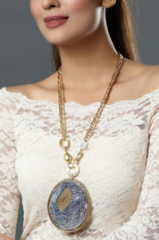Blue Mist Oval Necklace