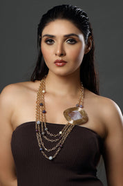 The Gilded Square Cascade Necklace