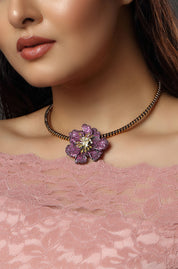 Sculpted Lavender Choker Necklace