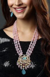 Pink Frost Aquamarine Necklace