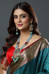 Mehfil Mystic Turquoise Embellished Heritage Ensemble Necklace