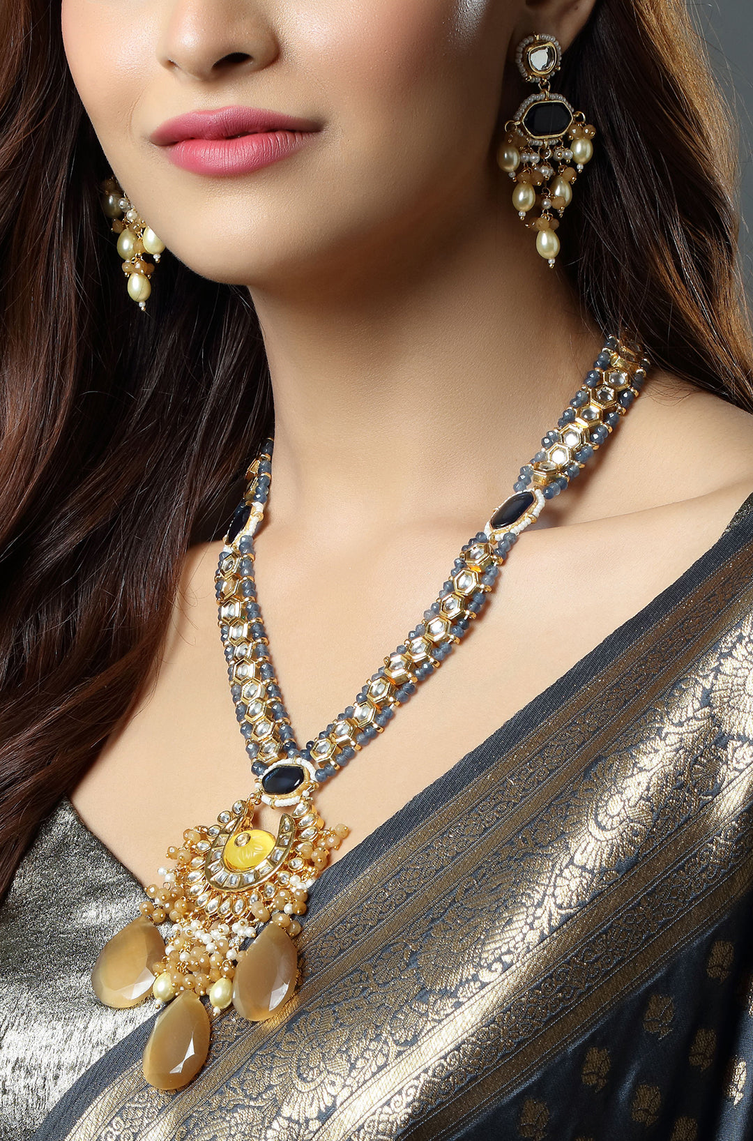 Regal Blue & Citrine Statement Necklace