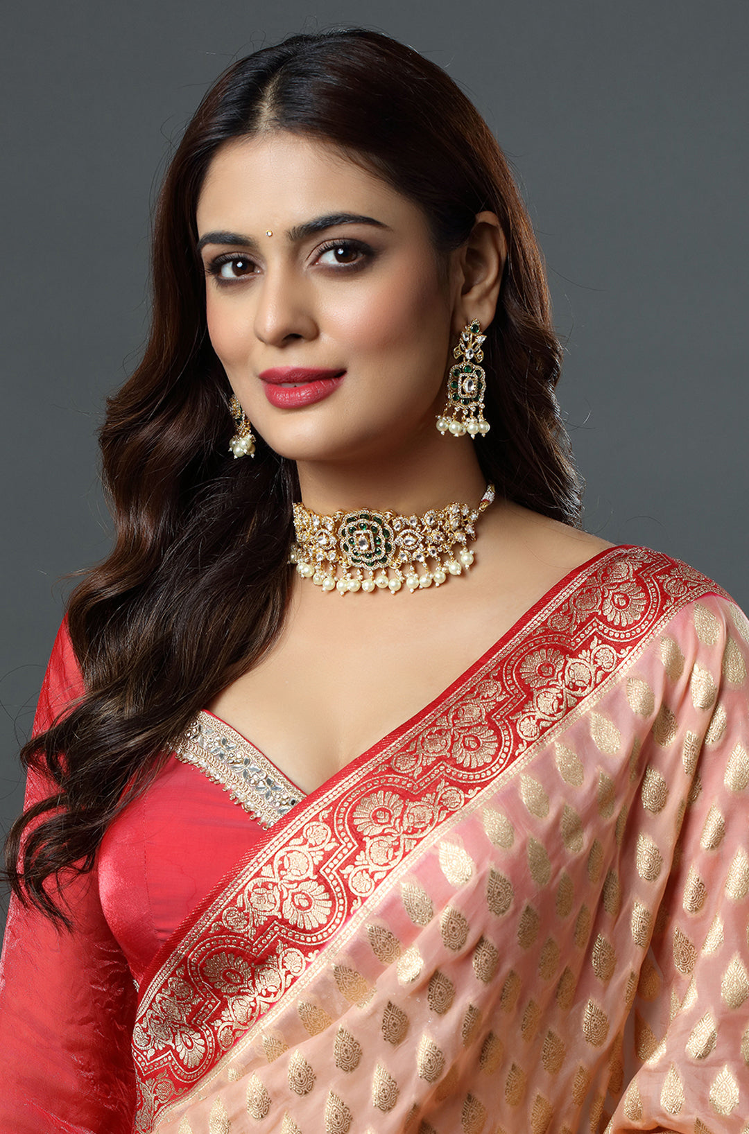 Rajwada Royal Pearl & Neelmani Kundan Choker Necklace