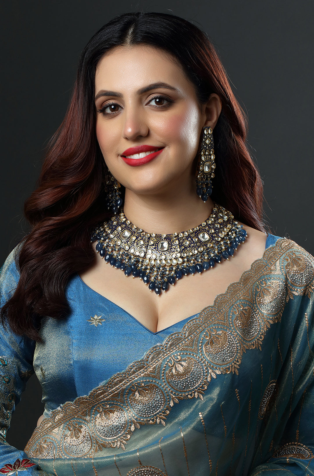 Midnight Azure Enamel Heritage Necklace