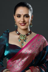 Ruby Vine Meenakari Bead Necklace