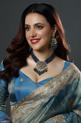 Midnight Sapphire Enamel Lakh Necklace