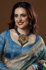 Mystic Sapphire Animalia Kundan Jadau Necklace